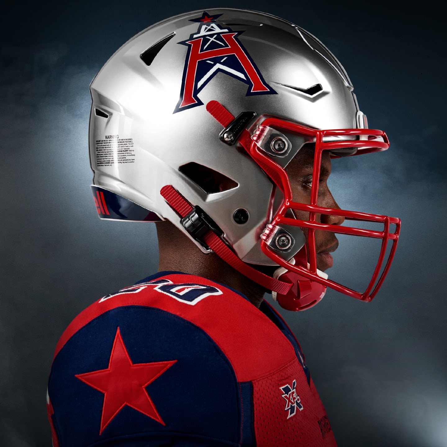 Houston Roughnecks' uniforms, helmet