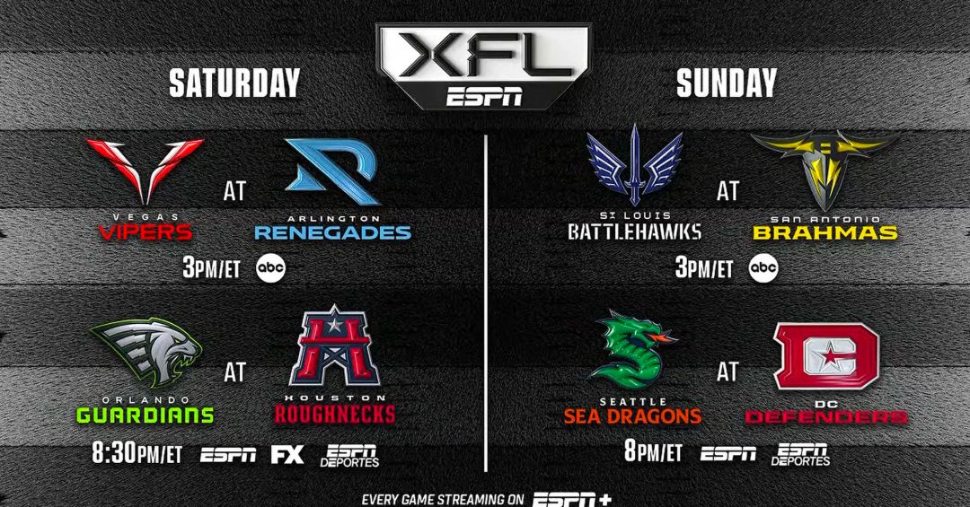 XFL TV schedule, Week 2: How to watch BattleHawks vs. Sea Dragons